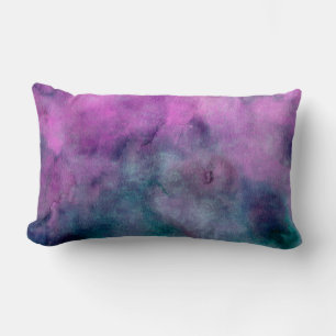 abstracte kussen met  paars en blauwgroen