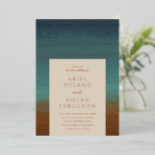 Abstracte kust chique moderne bruiloft folie uitnodiging (Staand Voorkant)