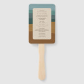 Abstracte kust chique moderne bruiloft handwaaier (Achterkant)