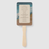 Abstracte kust chique moderne bruiloft handwaaier (Achterkant)