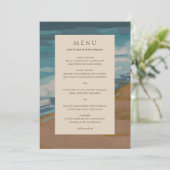 Abstracte kust chique moderne bruiloft menu (Staand voorkant)