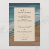 Abstracte kust chique moderne bruiloft menu (Voorkant)