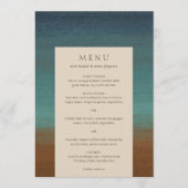 Abstracte kust chique moderne bruiloft menu (Voorkant)