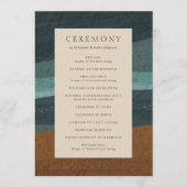 Abstracte kust chique moderne bruiloft programma (Voorkant)