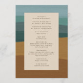 Abstracte kust chique moderne bruiloft programma (Achterkant)