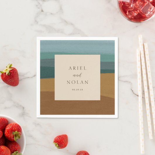 Abstracte kust chique moderne bruiloft servet (Insitu)