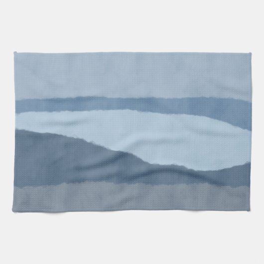 Abstracte kustschaduwen van Blue Kitchen Towel Theedoek (Horizontaal)
