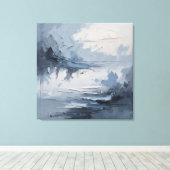 Abstracte Kustsereniteit – Textured Ocean & Sky i Canvas Afdruk (Insitu (Houten vloer))