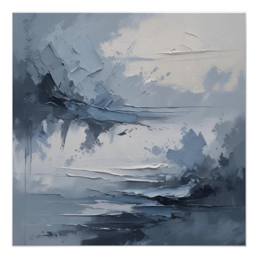 Abstracte Kustsereniteit – Textured Ocean & Sky i Perfect Poster (Voorkant)