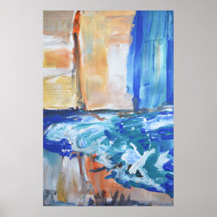 Abstracte Kustwaterval Poster