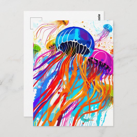 Abstracte kwal in een verfspat briefkaart (Voorkant / Achterkant)