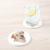 Abstracte labrador kunst zandsteen onderzetter (Zijkant)