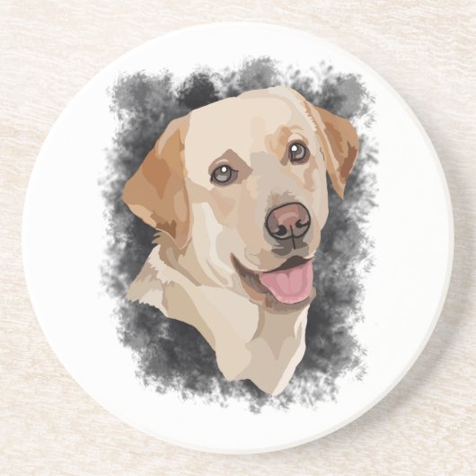 Abstracte labrador kunst zandsteen onderzetter (Voorkant)