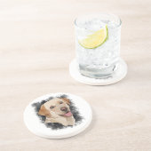 Abstracte labrador kunst zandsteen onderzetter (Zijkant)