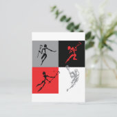 Abstracte lacrosse briefkaart (Staand voorkant)