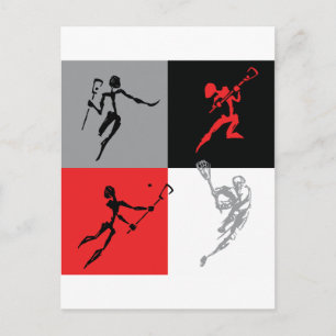 Abstracte lacrosse briefkaart