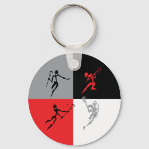 Abstracte lacrosse sleutelhanger