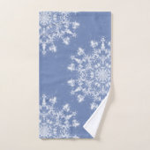 Abstracte Lacy Fractal Snowflake op blauwe achterg Bad Handdoek (Handdoek)
