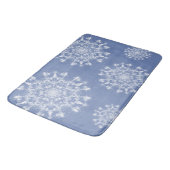 Abstracte Lacy Fractal Snowflake op blauwe achterg Badmat (Gekanteld)