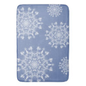 Abstracte Lacy Fractal Snowflake op blauwe achterg Badmat (Voorkant Verticaal)