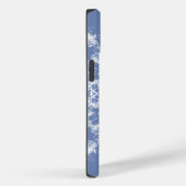 Abstracte Lacy Fractal Snowflake op blauwe achterg Case-Mate iPhone Case (Achterkant / Rechts)