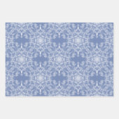 Abstracte Lacy Fractal Snowflake op blauwe achterg Inpakpapier Vel (Voorkant 3)