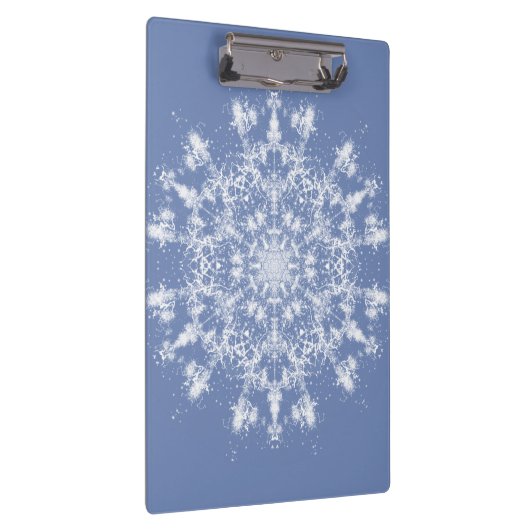 Abstracte Lacy Fractal Snowflake op blauwe achterg Klembord (Rechts)