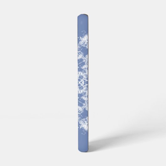 Abstracte Lacy Fractal Snowflake op blauwe achterg Samsung Galaxy Hoesje (Linkerkant)