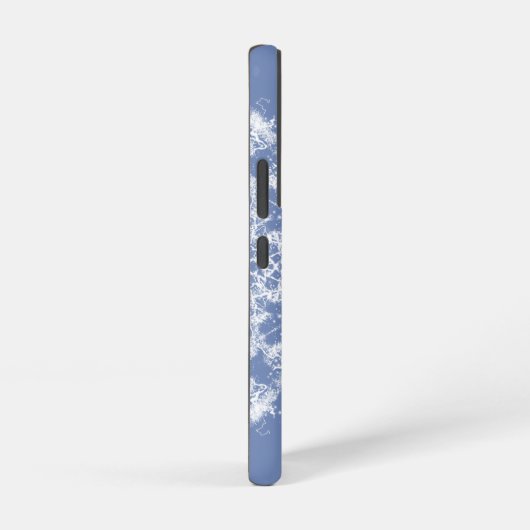 Abstracte Lacy Fractal Snowflake op blauwe achterg Samsung Galaxy Hoesje (Rechterkant)