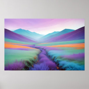 Abstracte Landscape Valley Natuur Achtergrond Kuns Poster