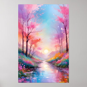 Abstracte Landschap Achtergrond Behang Graphic Poster