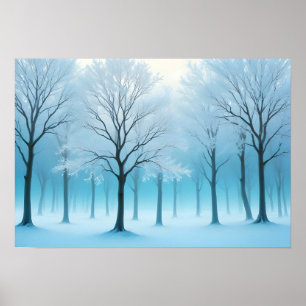 Abstracte Landschapsboom Winter Natuur Achtergrond Poster