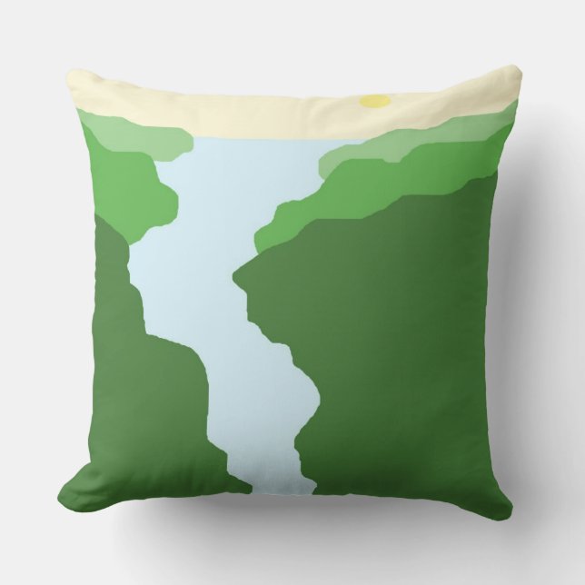 abstracte landschapskunst kussen (Voorkant)