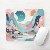 Abstracte landschapskunst muismat (Met muis)