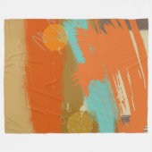 Abstracte landschapskunst, Oranje Turquoise Green Fleece Deken (Voorkant (Horizontaal))