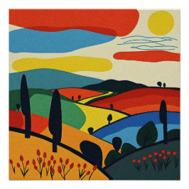 Abstracte landschapskunst perfect poster