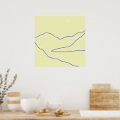 abstracte landschapskunst poster (Keuken)
