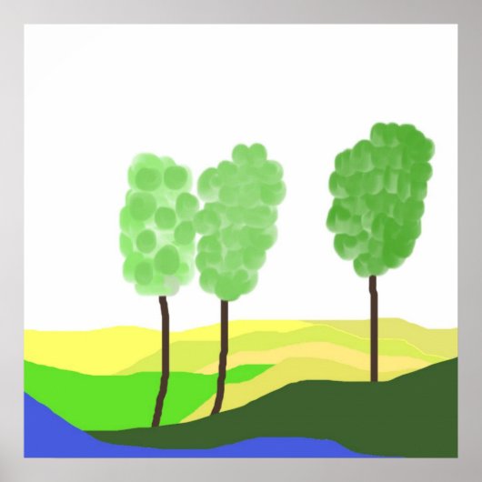 abstracte landschapskunst poster (Voorkant)