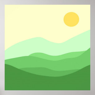 abstracte landschapskunst poster