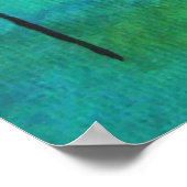 Abstracte landschapskunst, Skinny Trees, Blauwgroe Poster (Hoek)