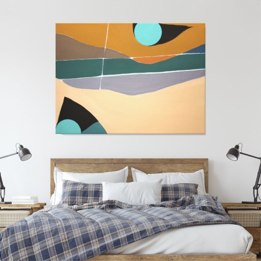 Abstracte Landschapsolie schilderij Canvas Print (Insitu (Slaapkamer))