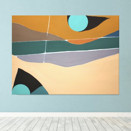 Abstracte Landschapsolie schilderij Canvas Print (Insitu (Houten vloer))