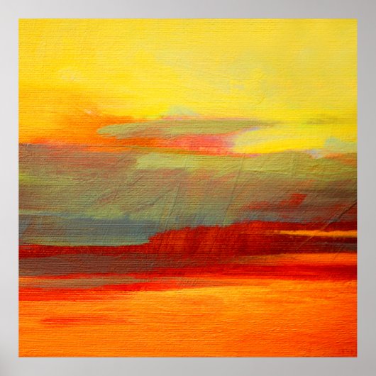 abstracte landschapsolie schilderij op canvasverf, poster (Voorkant)