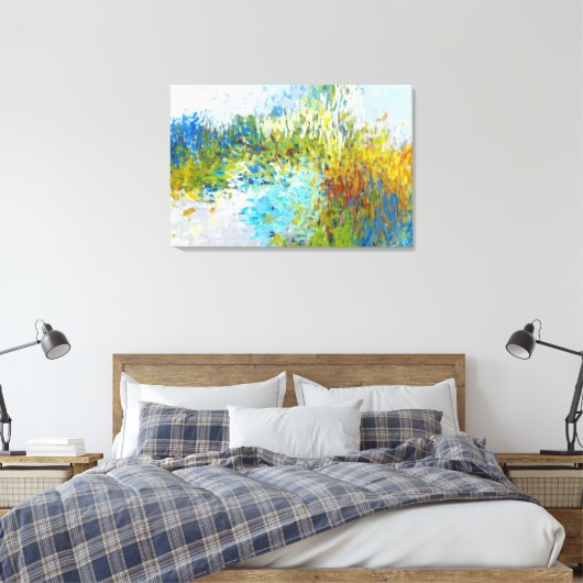 Abstracte landschapsschilderende presentator 24x36 canvas afdruk (Insitu (Slaapkamer))