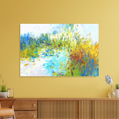 Abstracte landschapsschilderende presentator 24x36 canvas afdruk (Insitu (Woonkamer))