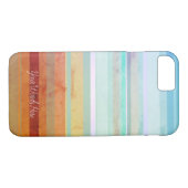 Abstracte landschapsstrepen & uw woorden Case-Mate iPhone case (Achterkant (Horizontaal))