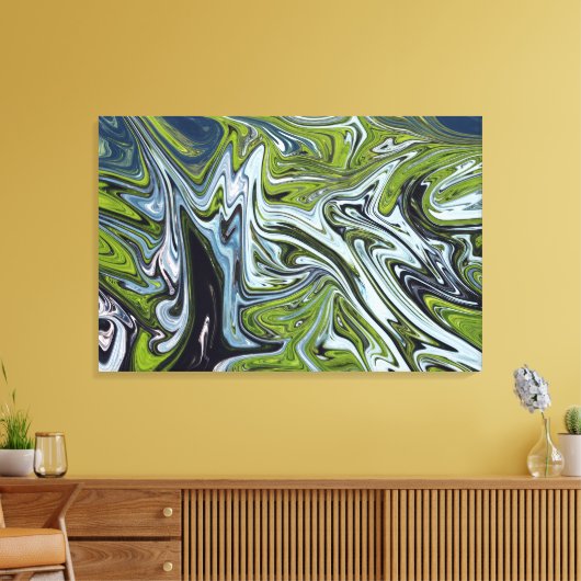 Abstracte landschapsverf | Beste kunst Canvas Afdruk (Insitu (Woonkamer))