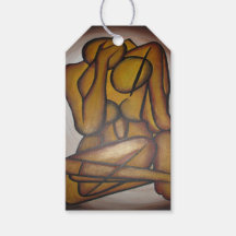 Abstracte langwerpige hedendaagse kunst in ochre e