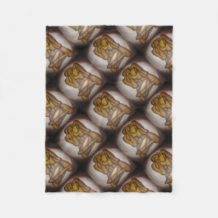 Abstracte langwerpige hedendaagse kunst in ochre e fleece deken