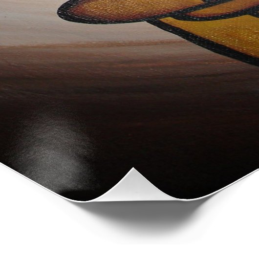 Abstracte langwerpige hedendaagse kunst in ochre e perfect poster (Hoek)